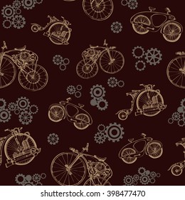 Steampunk Template Edwardian Background. Victorian Party Poster. Vector