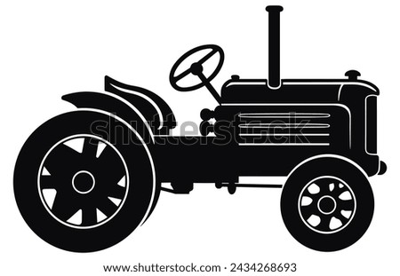 Steampunk Tractor Silhouette, Tractors Vector Silhouette,Tractor Silhouettes Modern and Antique,
