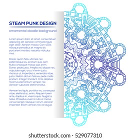 Steampunk vector design with industrial technical elements of mechanics. Vector round mandala. Ornamental doodle. Templates for your own design.
