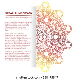 Steampunk vector design with industrial technical elements of mechanics. Vector round mandala. Ornamental doodle. Templates for your own design.