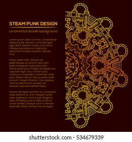 Steampunk vector design with industrial technical elements of mechanics. Vector round mandala. Ornamental doodle. Templates for your own design.