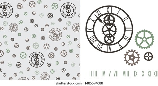 
Steampunk vector graphic background texture.