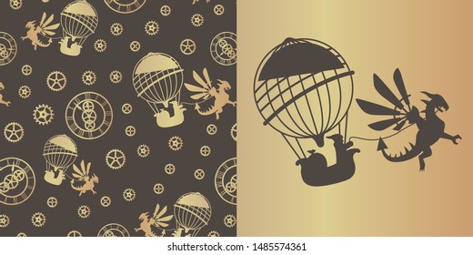 
Steampunk vector graphic background texture.
