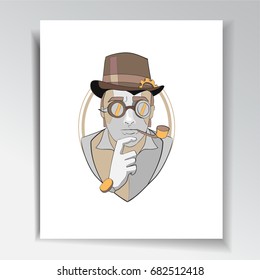 Steam-punk. Vector illustration.  A concept for your brochure, greeting card, business card, paper, picture, blank or banner.