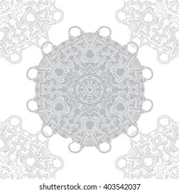 Steampunk vector seamless pattern with industrial technical elements of mechanics. Ornamental doodle background.