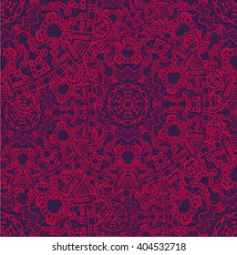 Steampunk vector seamless pattern with industrial technical elements of mechanics. Ornamental doodle background.