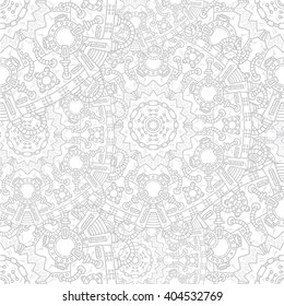 Steampunk vector seamless pattern with industrial technical elements of mechanics. Ornamental doodle background.