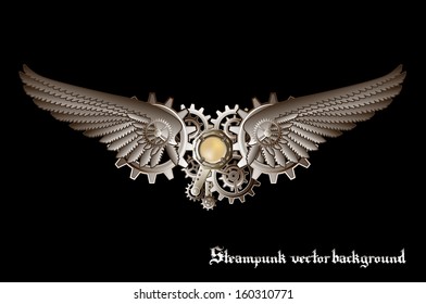 Steampunk vings vector background