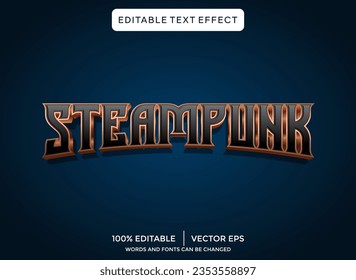 efecto de texto editable en 3D de vintage de vapor