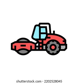 steamroller construction car vehicle color icon vector. steamroller construction car vehicle sign. isolated symbol illustration