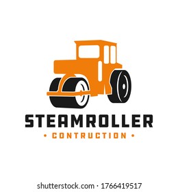 steamroller construction tool logo design