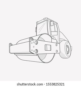 Steamroller icon line element. Vector illustration of steamroller icon line isolated on clean background for your web mobile app logo design.