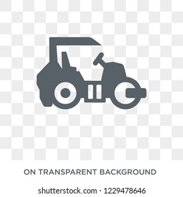 Steamroller icon. Trendy flat vector Steamroller icon on transparent background from Construction collection. 