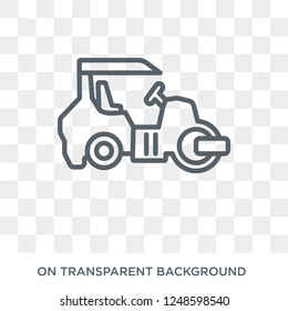 Steamroller icon. Trendy flat vector Steamroller icon on transparent background from Construction collection. High quality filled Steamroller symbol use for web and mobile