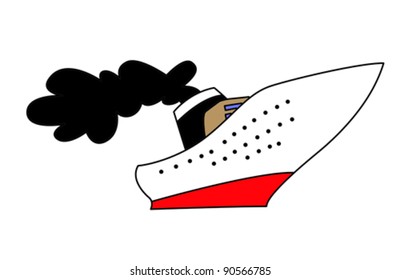 dibujo de vapor sobre fondo blanco, ilustración vectorial