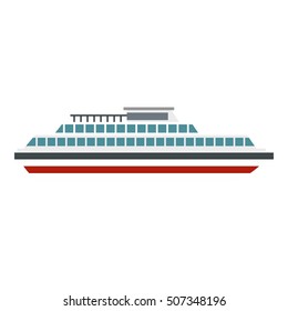 Steamship icon. Flat illustration of steamship vector icon for web