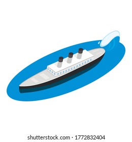Steamship icon. Isometric illustration of steamship vector icon for web