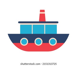 Steamship Icon On White Background