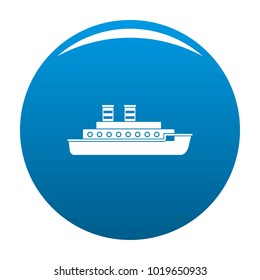 Steamship icon vector blue circle isolated on white background 