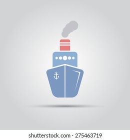steamship isolated vector flat icon