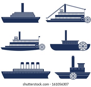 Steamship. Vector Illustration. EPS 10. Vector illustration