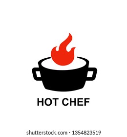 Steamy hot food icon. Logo template. Vector illustration.