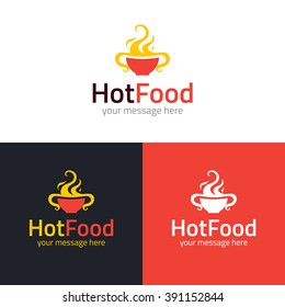 Steamy Hot Food Icon. Logo Template. Vector Illustration.