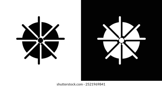 steeiring wheel rudder set vector illustration