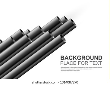 Steel or aluminum pipes are different. For advertising, design, website and magazine. Glossy 3d steel pipe design.