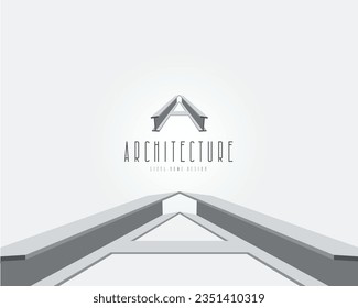 Steel architecture logo, steel home design logo