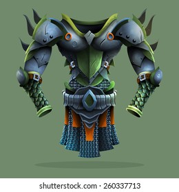 Steel armor. Vector illustration.