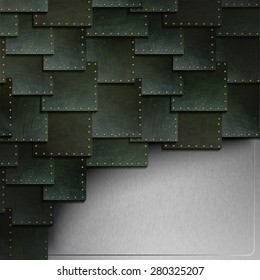 Steel background with elements of armored protection