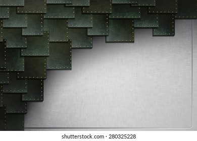 Steel background with elements of armored protection