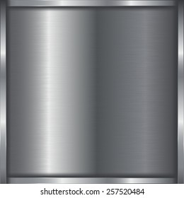 Steel background with frame - vector illustration