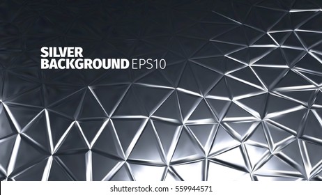 Steel Background. Vector Silver Banner. Iron Strong Backdrop