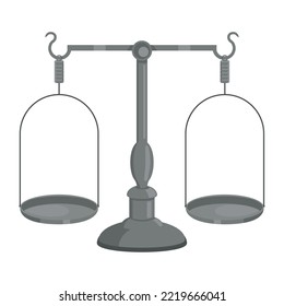 steel balance icon flat isolated