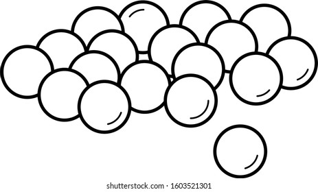 Steel balls for bicycle. Vector outline icon.