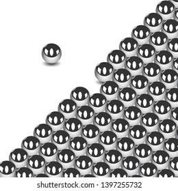 steel balls structure, one ball stands out 