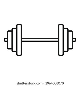 Steel barbell icon. Outline Steel barbell vector icon for web design isolated on white background