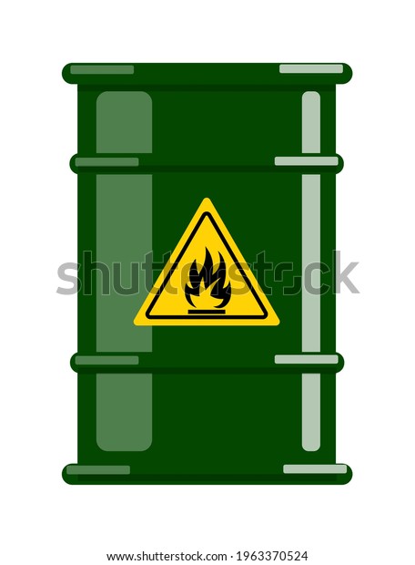 Steel Barrel Warning Sign Isolated On Stock Vector (Royalty Free ...