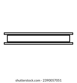 Steel beam I-beam contour outline line icon black color vector illustration image thin flat style