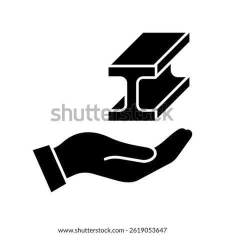 Steel beam icon. Steel industry. Vector icon isolated on white background.