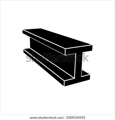 Steel Beam Icon, I Profile Beam Vector Art Illustration