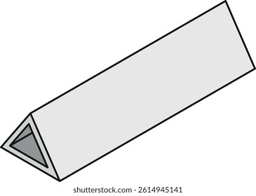 Steel beam icon with a triangle cross-section isometric view in color line style