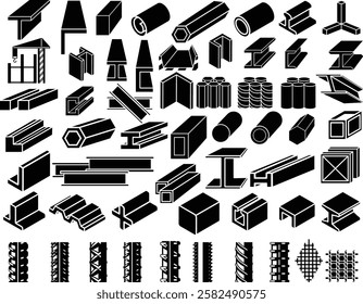 Steel beam Vector bundle, Clipart, Silhouette, Vector, icons, illustration, design.