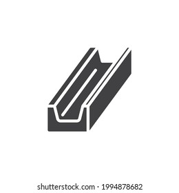 Steel beam vector icon. filled flat sign for mobile concept and web design. Metal beam glyph icon. Symbol, logo illustration. Vector graphics