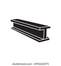 Steel beam vector icon. simple flat black trendy style illustration on white background..eps