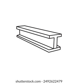 Icono de Vector de viga de acero. ilustración lineal simple plana negra sobre fondo blanco..eps