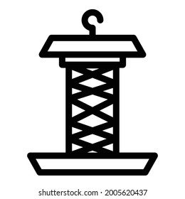 Steel bird feeder icon. Outline steel bird feeder vector icon for web design isolated on white background
