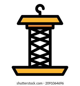 Steel Bird Feeder Icon. Outline Steel Bird Feeder Vector Icon Color Flat Isolated